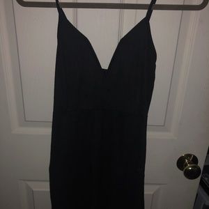 black bodycon dress with wire v neck